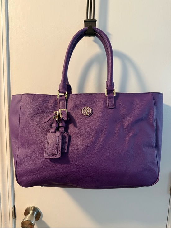 Tory Burch Handbags - Tory Burch Violet Leather Tote with Gold Hardware